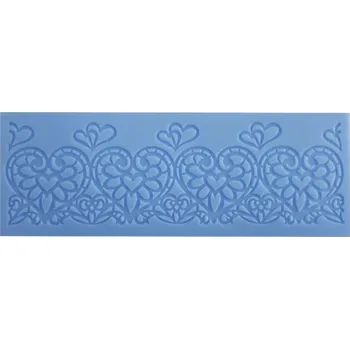 Forma na pečení Silikonová forma na jedlou krajku srdce 19x7cm - Cakesicq