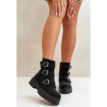 Dámské kozačky Zateplené boty se zdobením Ciascia Barva: Černá, Velikost: 36