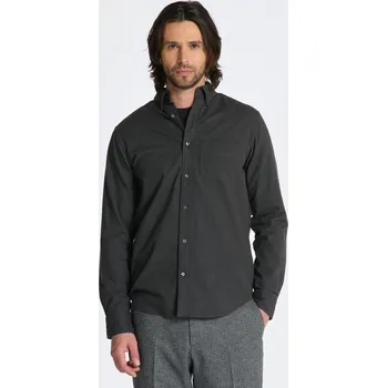 Pánská košile KOŠILE GANT REG FLANNEL MELANGE SHIRT ANTRACIT MELANGE