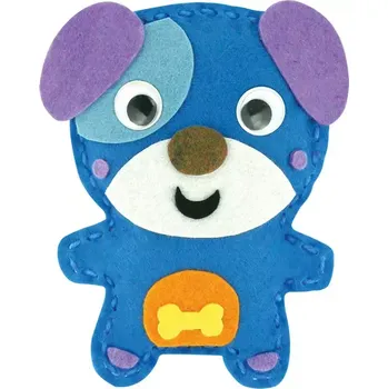 kreativní sada Modrý pejsek - sada pro děti na výrobu plstěného zvířátka + návod
