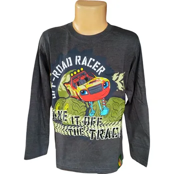 Chlapecké tričko Eplusm Chlapecké tričko BLAZE dlouhý rukáv šedé Barva: Šedá, Velikost: 128