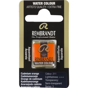 Vodová barva Akvarelová barva v půlpánvičce Rembrandt - 211 Cadmium Orange