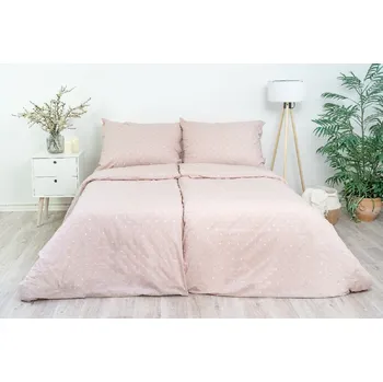 Povlečení Stanex Ložní povlečení bavlněné růžový puntík (LS373) rozměr: 140 x 200 + 90 x 70, Zapínání: Knoflíkové