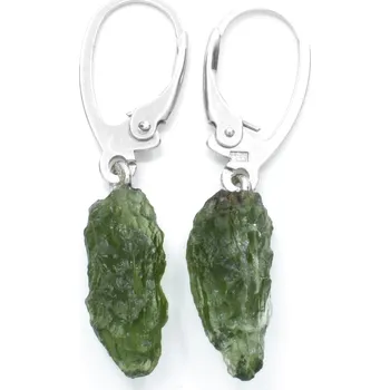 Náušnice Náušnice surový vltavín Velra 3 g