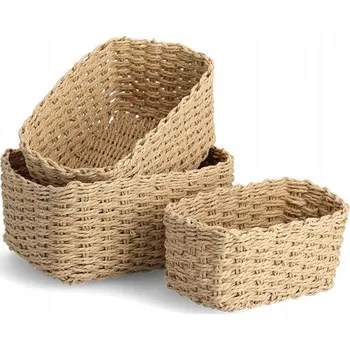 Úložný box PAPÍROVÉ PLETENÉ KOŠÍKY pro skladování, 3 ks