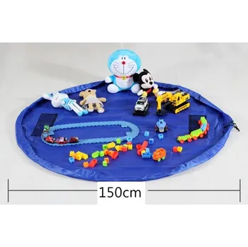 Úložný box Stahovací vak na LEGO a na hračky, barva modrá