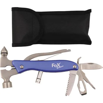 Multifunkční nůž MFH Multifunkční kapesní nářadí modré Dělník 11v1 FoX® Outdoor