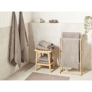 Ručník Sada 11 ručníků taupe bavlna absorbční s nízkým kroucením osučka ručník pro hosty ručník na ruce koupelna Beliani