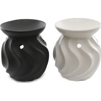 Svícen Aromalampa, 11,5x9 cm, 2 druhy, černá nebo bílá, SIL