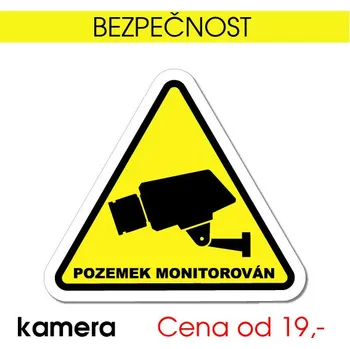 Domovní cedule pozemek monitorován - 5x5 cm / samolepka