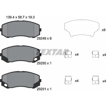 Brzdová destička Sada brzdových destiček, kotoučová brzda TEXTAR 2924901