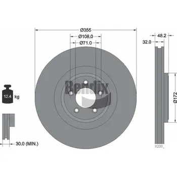 Brzdový kotouč Brzdový kotouč BENDIX Braking BDS1703HC