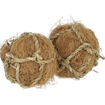 Krmivo pro hlodavce Hrací a okusovací jedlé míčky z kokosového vlákna pro hlodavce, 2 ks