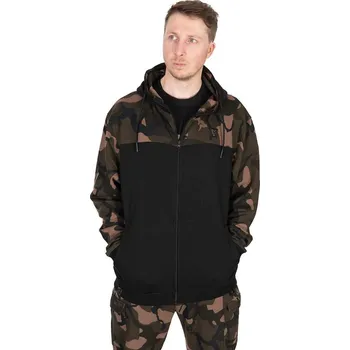 Rybářské oblečení Fox International Fox mikina LW Black Camo Split Zip Hoody Velikost: XXXL (CFX296)