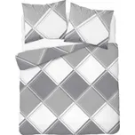 Povlečení bavlněné, Flanel Káro šedé, 140 x 200/70 x 80 cm