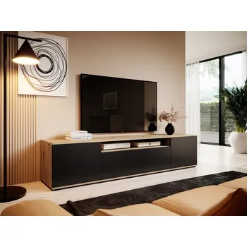 Televizní stolek TV stolek Logan 200 cm - dub Artisan/Černá