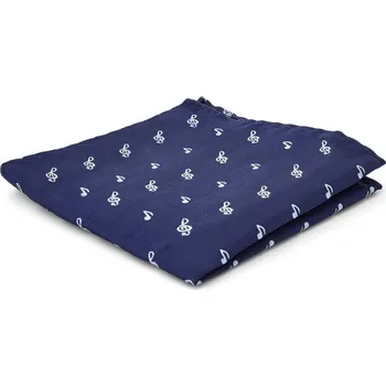 Kravata Modrý kapesníček do saka s hudebními motivy - Tailor Toki