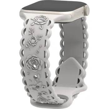 Perforované růže řemínek pro Apple Watch 42/44/45/46/49mm Barva: slonová kost