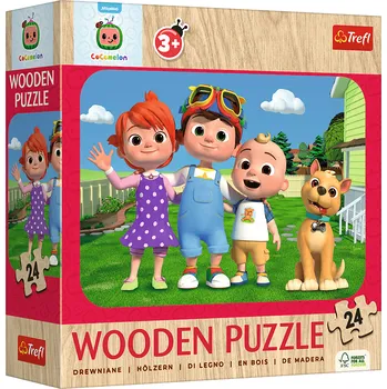 puzzle pro nejmenší TREFL Dřevěné puzzle Cocomelon: Veselý Cocomelon 24 dílků