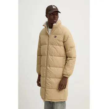 Bunda Tommy Jeans pánská, béžová barva, zimní, DM0DM20604 80X, vel. XL