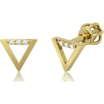 Náušnice Couple, Minimalistické pecky IDOL Triangle II ve žlutém zlatě, 585-66-3-0399.0Z00.0.00.001.05