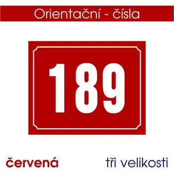 Samolepicí dekorace na vozidlo Orientační čísla - červená - 15x12 cm / samolepka