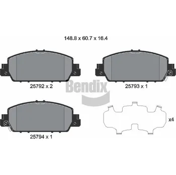 Brzdová destička Sada brzdových destiček, kotoučová brzda BENDIX Braking BPD2268