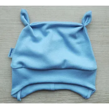 Kojenecká čepice AMÁLKA Elastická zavazovací čepička, modrá Velikost: 80-86