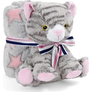 Dětská deka Lamour L24183 dětská dečka s plyšovou kočičkou