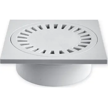 kanalizační vpusť MIDAS Podlahová vpusť - přímá D50/55 bílá, plastová mřížka 150x150 mm