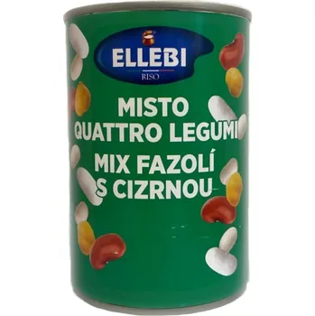 Luštěnina Mix fazolí s cizrnou ve slaném nálevu 400g, Ellebi