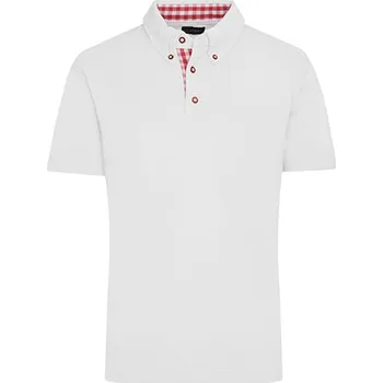 Pánská móda James&amp;Nicholson Pánská polokošile JN716 White-Red L