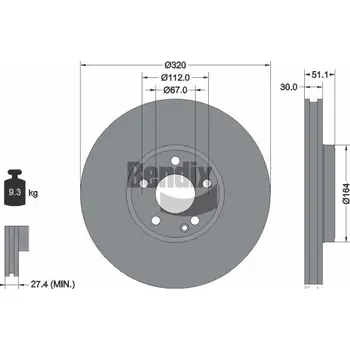 Brzdový kotouč Brzdový kotouč BENDIX Braking BDS1963
