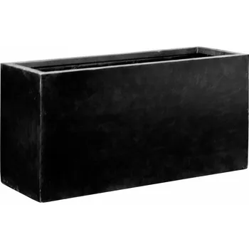 Květináč Pottery Pots Venkovní květináč obdélníkový Jumbo Jort L, Black (barva černá), kolekce Natural, kompozit Fiberstone, d 120 cm x š 45 cm x v 60 cm, objem cca 324 l