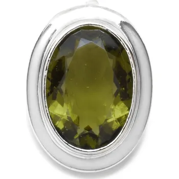 Přívěsek Stříbrný přívěsek s velkým broušeným vltavínem Cangura