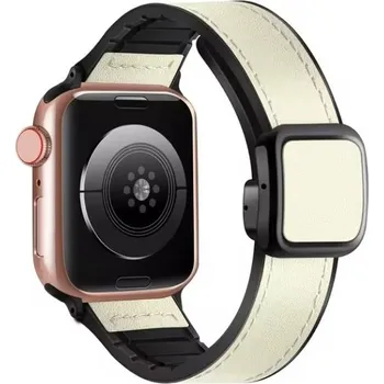 Ostatní příslušenství k chytrým hodinkám eses Sportovní kožený řemínek pro Apple Watch - Bílý 42mm, 44mm, 45mm, 49mm