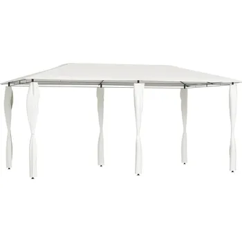 Zahradní altán vidaXL Marketos Altán s krytými sloupky 2,98 x 5,3 x 2,59 m krémový 160 g/m²