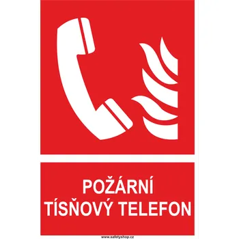 Značení POŽÁRNÍ TÍSŇOVÝ TELEFON ISO 7010 samolepící vinylová fólie 300x200 mm
