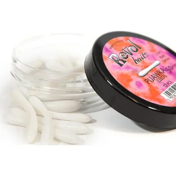 Umělá nástraha Revol Baits nástraha Leech 50mm příchuť sýr-česnek, barva bílá 12ks