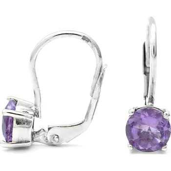 Náušnice Stříbrné náušnice ametyst AAA Journee