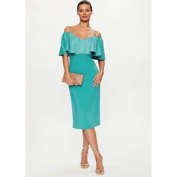 Dámské šaty PINKO Koktejlové šaty La Carlota 100034 A0GI Tyrkysová Regular Fit 42