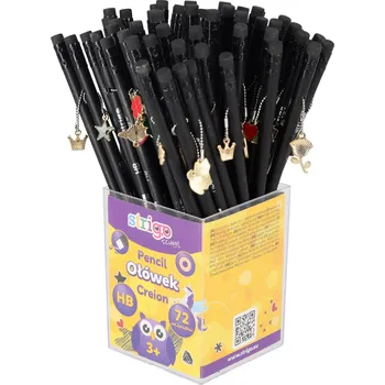 Grafitová tužka Strigo Tužka s gumou STRIGO HB kulatá - Stripes metal ,balení 72 ks 515743