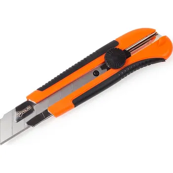 Pracovní nůž Polax Zesílený nůž s gumovou rukojetí, šroubovacím zámkem a segmentovou čepelí