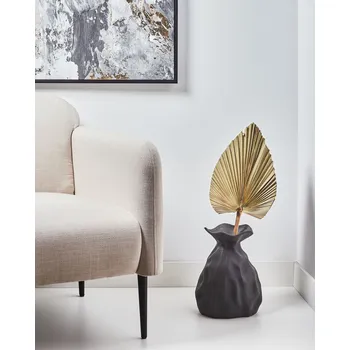 Váza Váza na květiny černá kamenina dekorace interiér vodotěsná moderní design Beliani