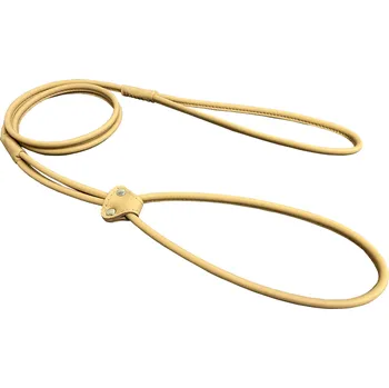 Vodítko pro psa BAFPET Předváděcí vodítko z šité kulaté kůže Barva: Béžová, Rozměr: 5mm x 140cm 04222