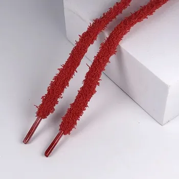 Tkaničky do bot Plyšové tkaničky, jeden pár - Červené, 120 cm