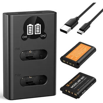 K&F NP-BX1 Digital Camera Dual Battery with Dual Channel Charger for Sony