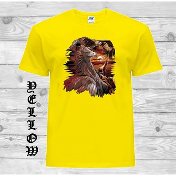 Chlapecké oblečení detske-levne-bavlnene-tricko-digitalni-potisk-orel-hory Barva: Yellow - žlutá, velikost: 164