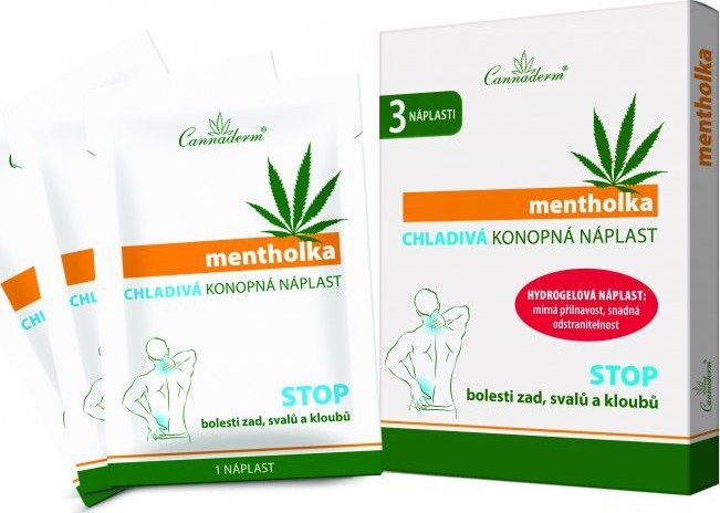 Mentholka CHLADIVÁ KONOPNÁ NÁPLAST 3 ks Cannaderm
