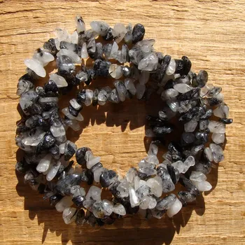 Náhrdelník Křemen s turmalínem sekaný náhrdelník, , skladem